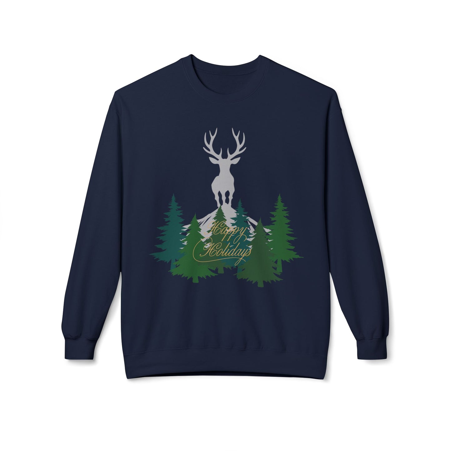 Happy Holidays Deer Crewneck