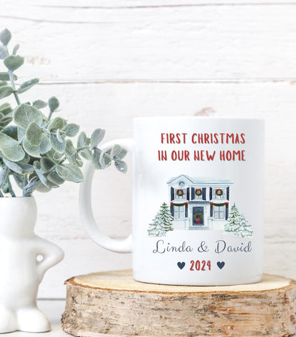 Personalized First Christmas in our new home mug