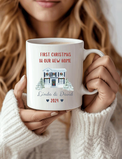 Personalized First Christmas in our new home mug