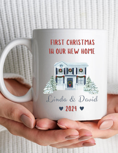 Personalized First Christmas in our new home mug