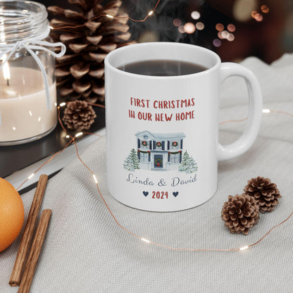 Personalized First Christmas in our new home mug