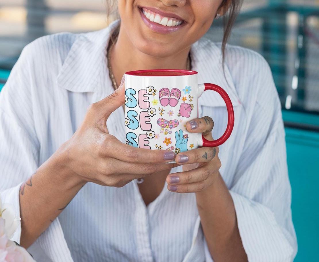 Groovy red mug